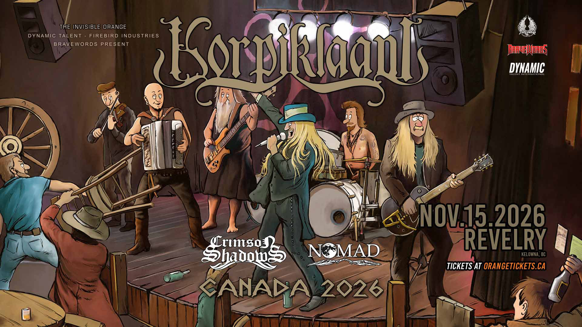 Korpiklaani with Crimson Shadows and Nomad at Revelry on November 15, 2026