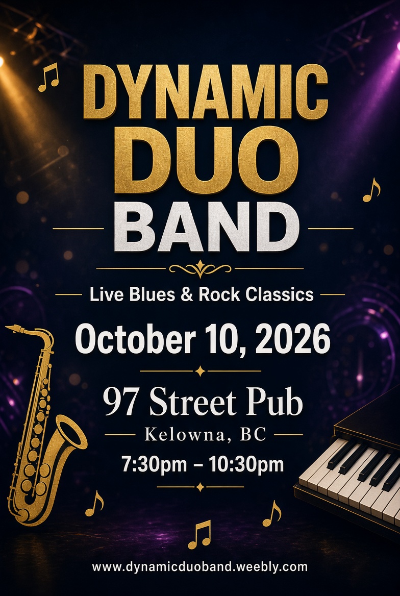 Dynamic Duo Band live at 97 Street Pub on October 10, 2026
